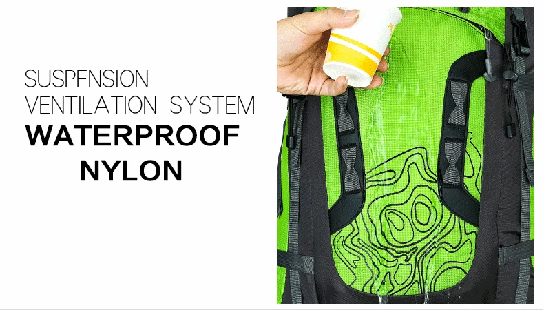 80L Outdoor Backpack Unisex Large Professional Mountaineering Backpack Waterproof Nylon Bags Climbing Hiking Camping Rucksack