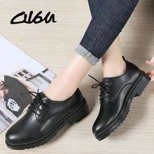 O16U/женские туфли-оксфорды на плоской подошве; повседневная обувь на шнуровке из искусственной кожи; женская обувь на плоской платформе с круглым носком; недорогие кроссовки на толстой подошве