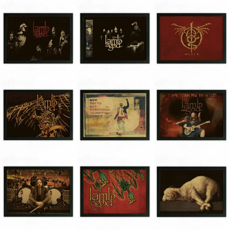 Lamb of God Vintage Retro rock band music Guitar Matte