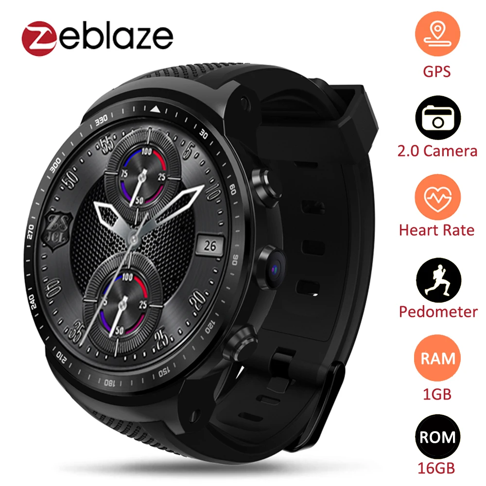 Смарт часы Zeblaze Thor PRO GPS Wi Fi Android 5 1 четырехъядерный процессор MTK6580 ГБ 16 камера 2 0 МП