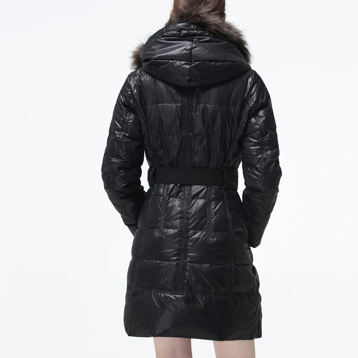 AYUNSUE/осенне-зимняя женская куртка, модная женская куртка-пуховик, длинное пальто с меховым воротником, Женская куртка с двойным воротником, Campera KJ553