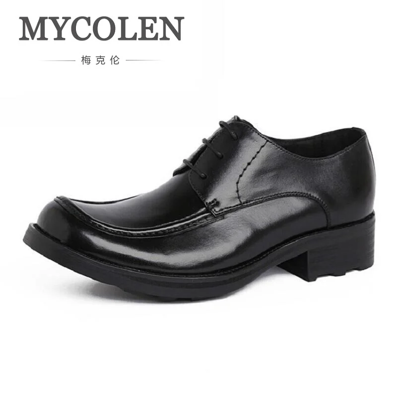 

MYCOLEN European Style Mens Dress Shoes Genuine Leather Luxury Brand Wedding Shoes Men Flats Office Male Chaussure Homme 2017