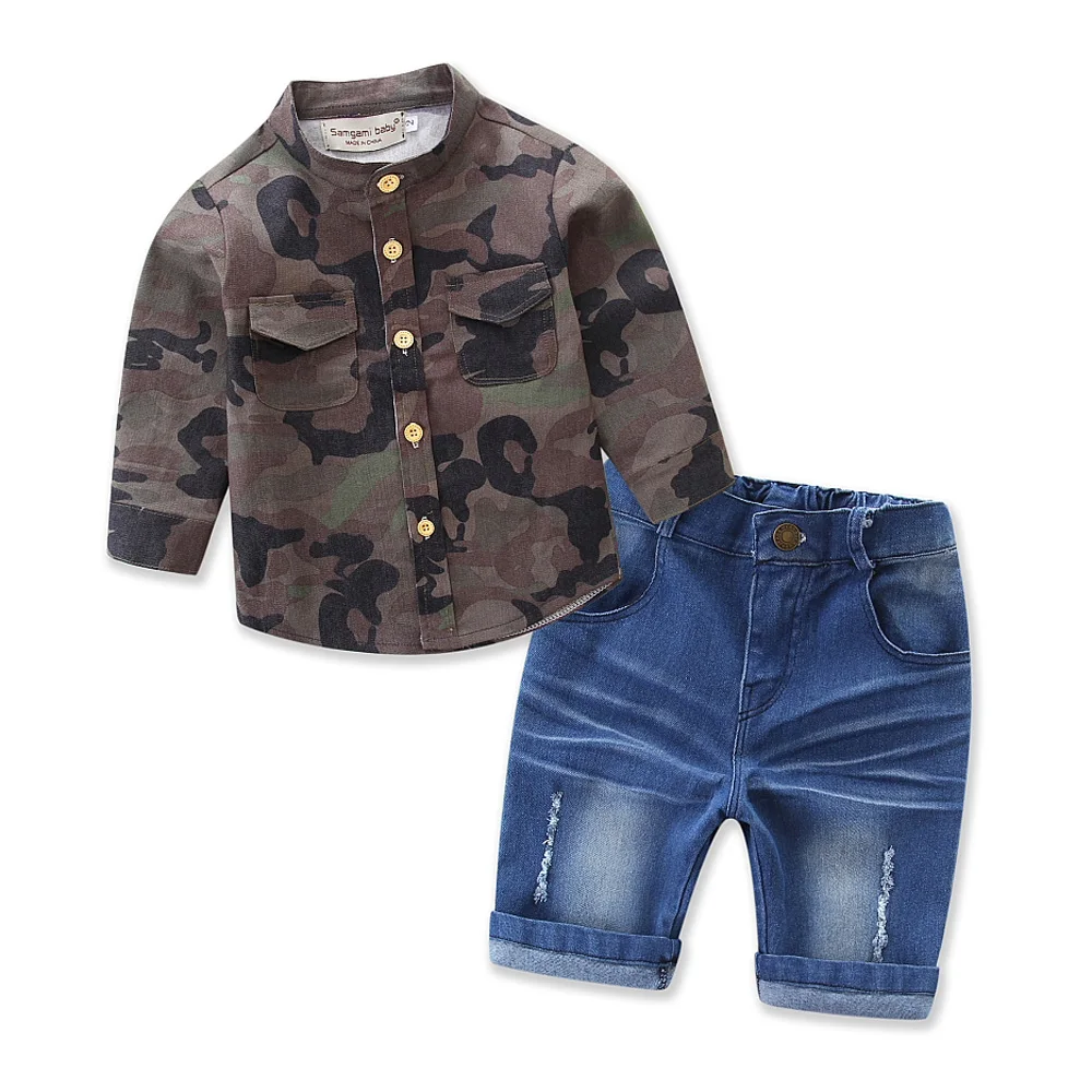 Kids boys Summer clothes Style Infant Clothes Boy Dress Sets Camouflage