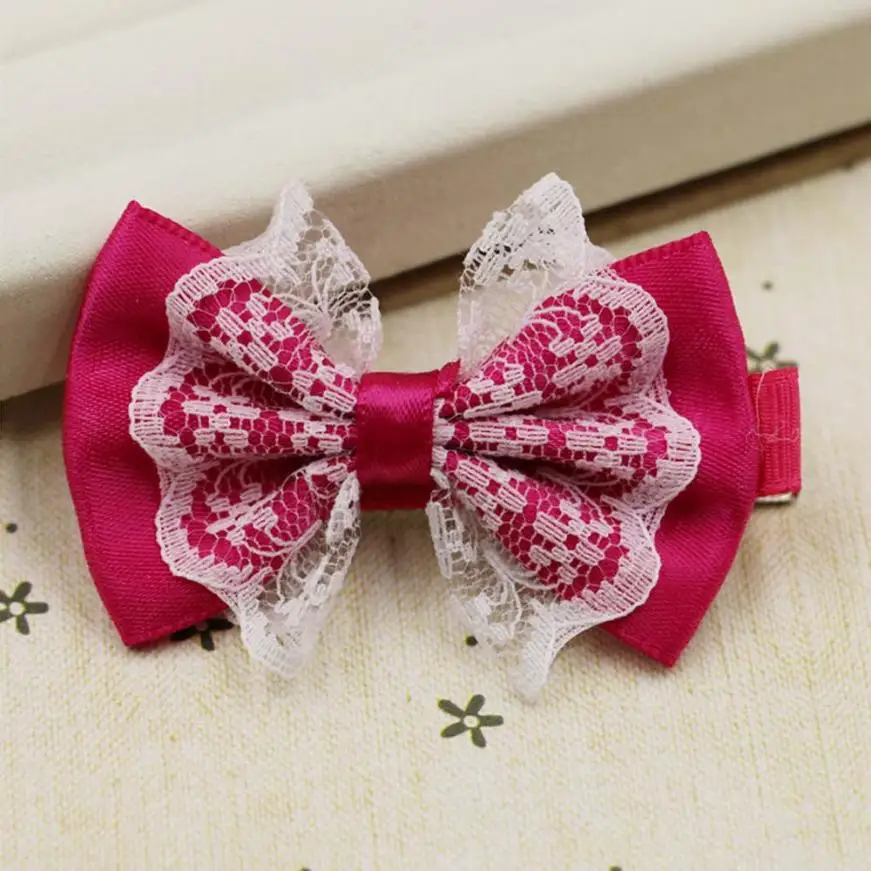 

Cute Lace Bowknot Hair Clips Baby Girl Accessories For Girls Infant Hair Band flower headband newborn photography props 5.9