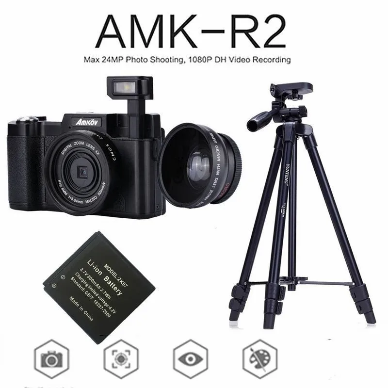 Цифровой зеркальный фотоаппарат amрассеиватель дневного света 24 МП 1080P +
