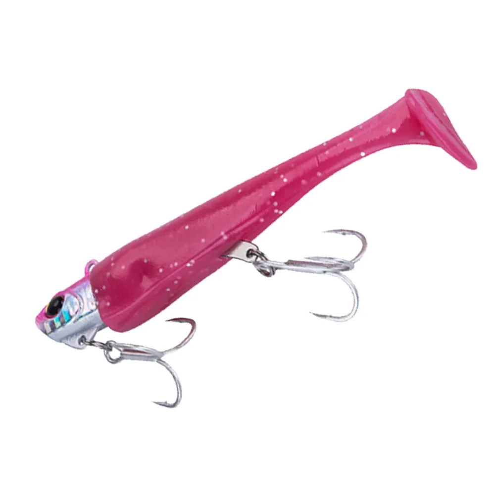 

Factory direct artificial plastic false bait road lead head double hook T tail soft bait