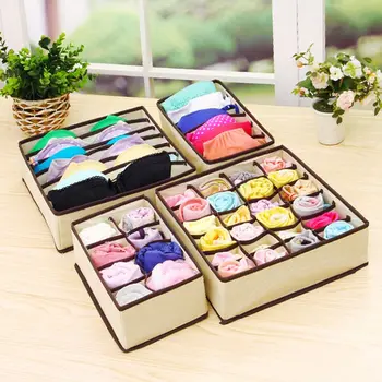 

4pcs Hot box organizer Underwear storage organizador caixa Sock Bra basket boite de rangement drawer desk cajas organizadoras
