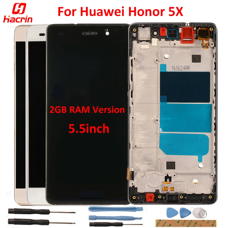 

LCD For Huawei Honor 5X LCD Display+Touch Screen Tools FHD 100% New Digitizer Assembly Replacement 2GB RAM For Huawei GR5 5.5