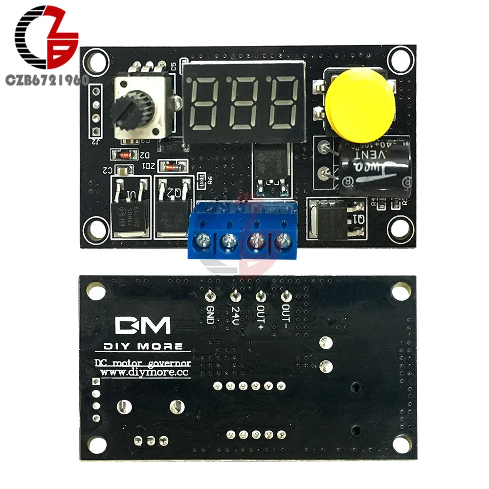 

16kHz DC 6V-30V 8A PWM DC Motor Speed Controller Regulator Governor 12V 24V Digital LED Display Adjustable Speed Control Switch