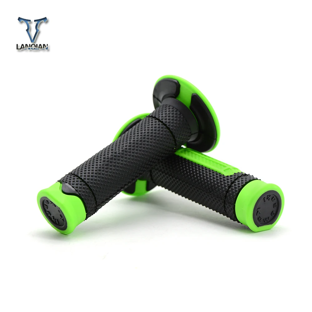 Motorcycle Motocross Rubber Brake Hand grips for Kawasaki KX250F KX450F KX500 KX60 KX65 KX80 KX85 have Kawasaki Logo