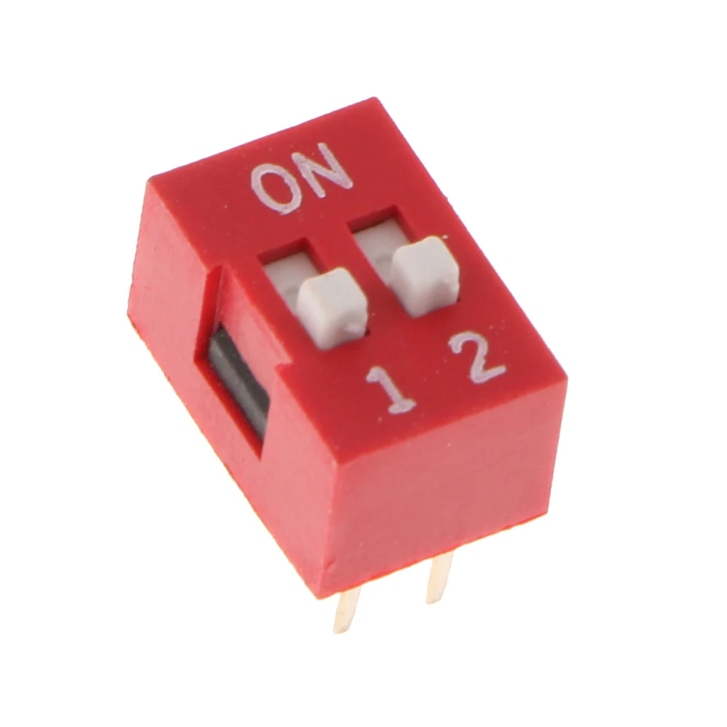 Baoblaze 10 Pieces Red 2.54mm Pitch 1 2 3 4 5 6 8 Position Way Slide Type DIP Switch