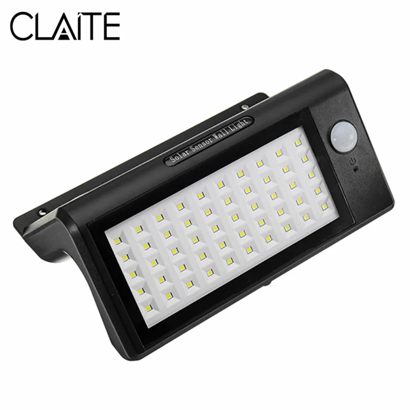 

CLAITE Waterproof Outdoor 53LED Solar Light LED Sensor PIR Motion Sensor Wall lamp Garden Street Security Night Light