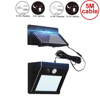 

30 leds solar light split mounting pIR motion sensor led indoor outdoor lamp waterproof ip65 for street garden patio home camps