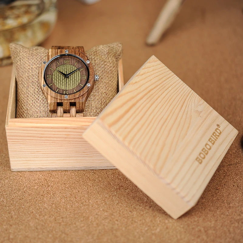 BOBO BIRD Q01 Whole Set Zebra Wood Mens Watch Unique Screws Design Causal Quartz Wristwatch for Male in Wooden Box