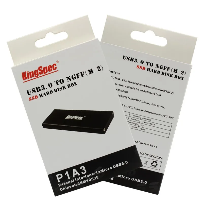 KingSpec M.2 NGFF (SATA сигнала) 22*42 22*80 SSD для USB 3,0 Caddy внешний жесткий диск Корпус HD Жесткий диск адаптер Fit B + M ключ гнездо