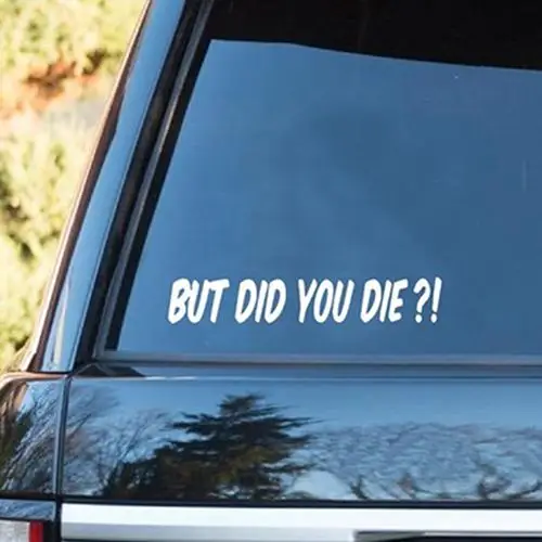 

BUT DID YOU DIE Funny Letter Print Car Window Body Vinyl Sticker Decal Decor