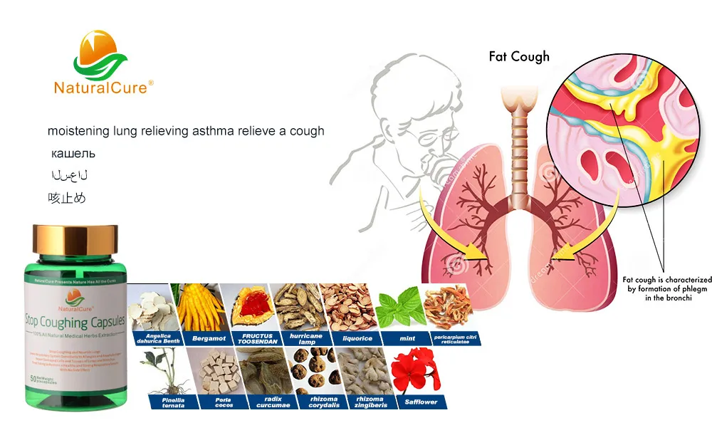 Капсулы NaturalCure Stop coghing, против кашля, натуральные органические ингредиенты, экстракт растений, без бокового эффекта