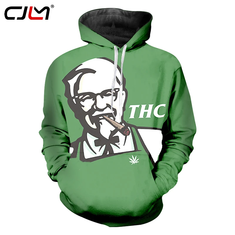 CJLM зеленое худи Новые поступления THC 3D KFC X 420 хлопковая Футболка Мужская модная