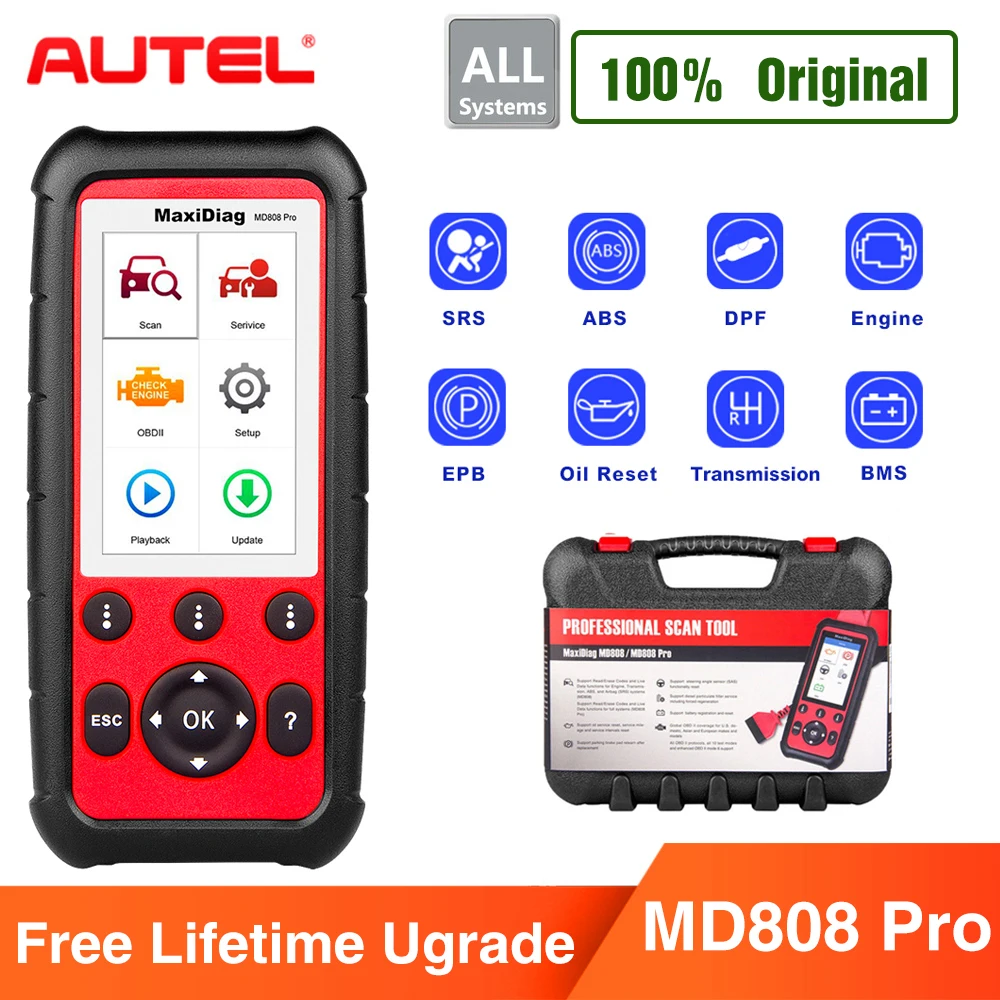 Autel MaxiDiag MD808 Pro All System OBD2 автоматический сканер диагностический инструмент OBD 2