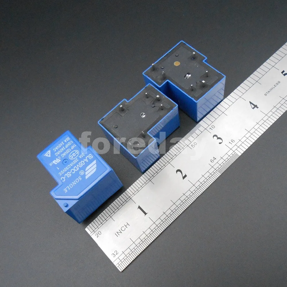 

25PCS Blue SLA-05 12 24VDC-SL-C 6 Pins SONGLE R Power Relay 5V 12V 24V DC SPST SLA Original 30A Switching T90 Relays *FD690-692