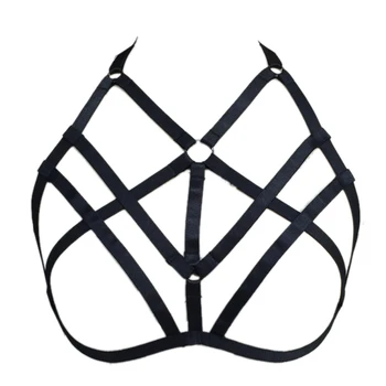 

Women Black Exotic Apparel Harness cage bra cosplay Gothic Harajuku harness bra Sexy Lingerie Women Dress Body Harness
