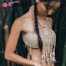 Шарик Для женщин Купальник maillot de bain femme Вязание бикини костюм крючком Купальники Кисточкой купальный Топы