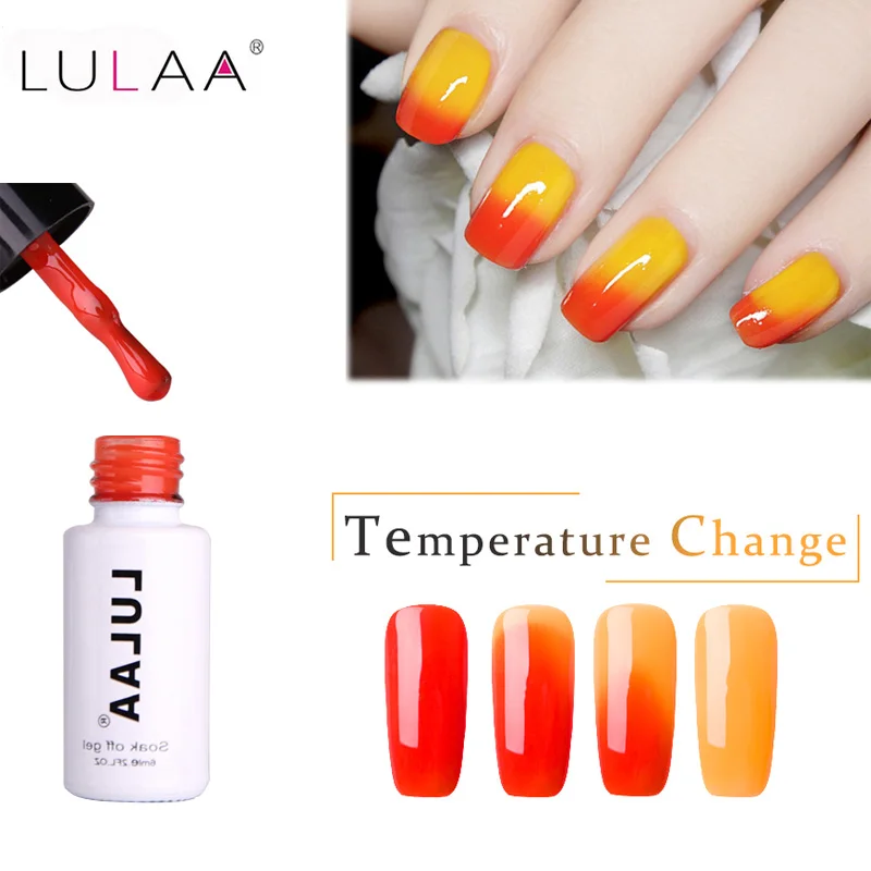 LULAA, 18 цветов, Термальный Гель-лак для ногтей, меняющий температуру, отмачивается, УФ-Гель-лак хамелеон, светодиодный Гель-лак для ногтей