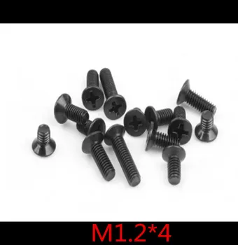 

1000pcs/lot DIN7985 M1.2*4 Steel With Black Cross Recessed Phillips Flat Head Countersunk Machine Screw