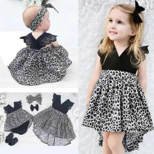 Осенняя одежда для маленьких девочек; Одинаковая одежда для девочек с оборками; леопардовое платье принцессы с v-образным вырезом; нарядные платья для свадебной вечеринки; комбинезон; комплект из 2 предметов