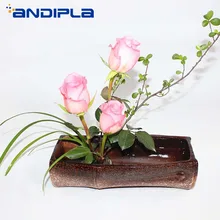 Винтаж украшения японский Стиль икебана грубая керамика настольная ваза гидропоники цветочный горшок керамические контейнеры мыльница