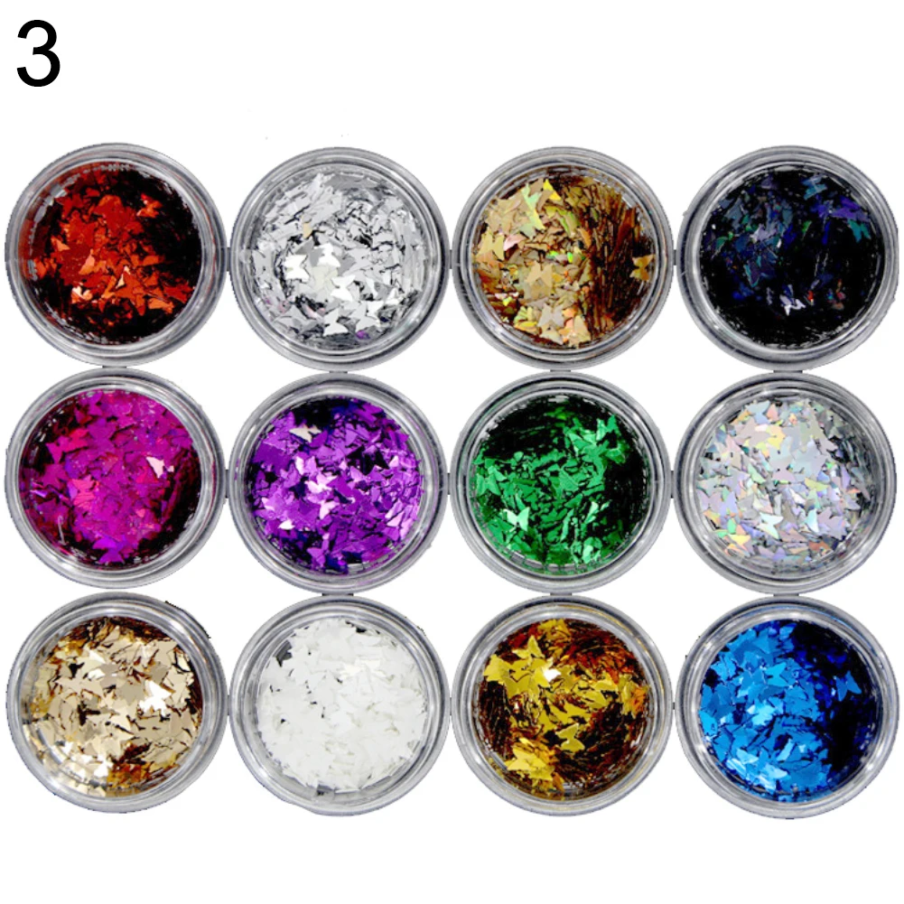 3 12Pcs Glittering Heart Moon Star Nail Art Sequin DIY Manicure Women Shiny Beauty Decor Nail Decorations New Arrival - Цвет: 3
