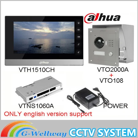 

Mutil language Brand VTH1510CH Color Monitor with VTO2000A outdoor IP Metal Villa Outdoor Video Intercom sysytem with VTOB108