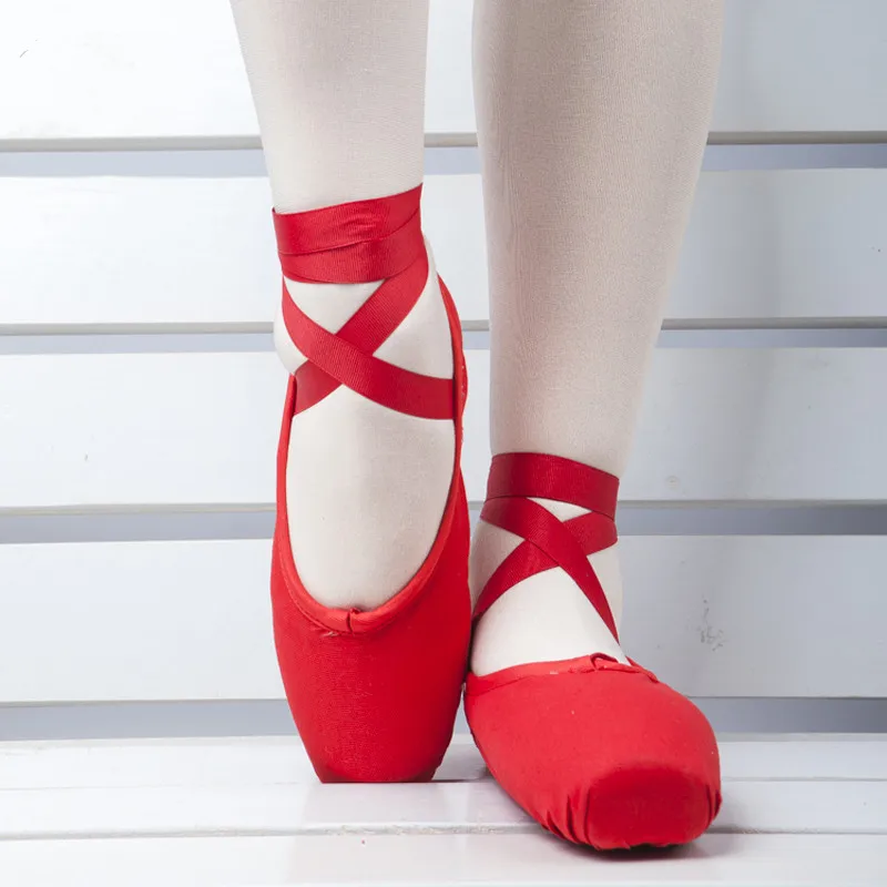 2019 г. взрослая Балетные пуанты женские туфли для танцев Professional с лентами женские