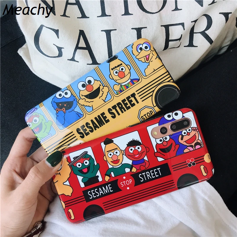 

Meachy Bus Sesame Street Phone Case For Huawei P30 P30 Pro Lite P20 Pro Case Silicone Cute Case Cover For Huawei Honor 20 10