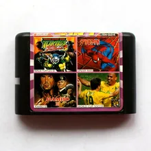 4в1 Черепашки Ниндзя III+ Человек-паук+ Рэмбо III+ Чемпионат мира по футболу 16 бит sega MD игровая карта для sega Mega Drive для Genesis