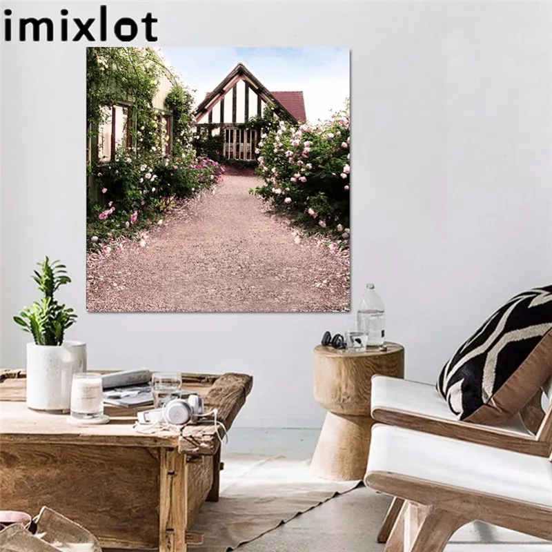 Imixlot House Flowers Canvas Painting Modern Wall Art For Home Decor Artwork No Frame 20/30/40/50cm | Дом и сад