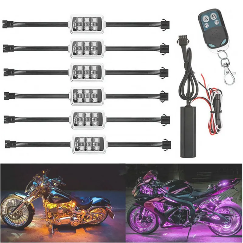 

BED LIGHTING 36 LED Wireless Remote Control Motorcycle Accent Neon Style Light Kit