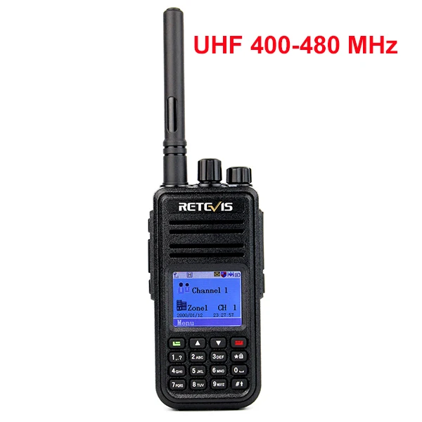 Retevis RT3 рация ПМР радио Цифровая(gps) UHF 400-480 МГц 5 Вт радиостанция 2 антенны с программным кабелем ЖК-дисплей - Цвет: UHF