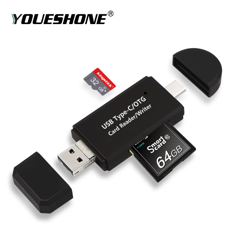 USB 2,0 OTG/type-C Кардридер высокоскоростной передачи типа C, micro USB и USB 3 в 1 OTG кардридер для Android компьютера