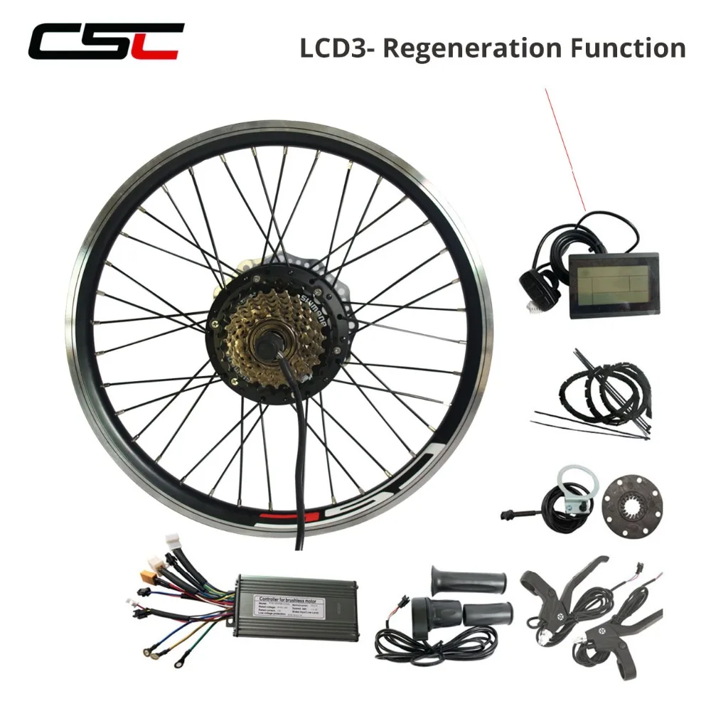 Top Electric Bicycle Motor Kit 36V 250W 350W 500W Hub Motor 20" 24" 26 inch  E-bike Kit Rear Wheel Motors with LCD 0