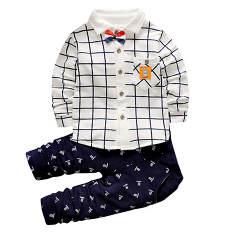 Baby Boy Plaid Sets for Autumn Boys Gentleman Fashion Set for Children