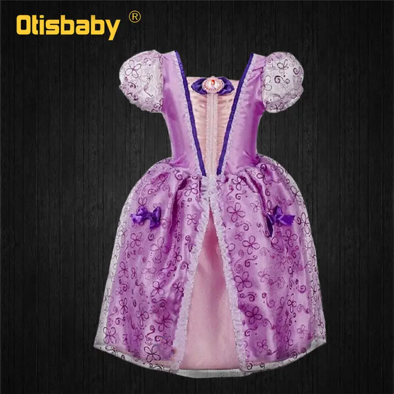 OTISBABY/нарядное платье для девочек в стиле Рапунцель детский летний костюм принцессы для костюмированной вечеринки детская белоснежная Золушка красавица, вечерние платья - Цвет: B5