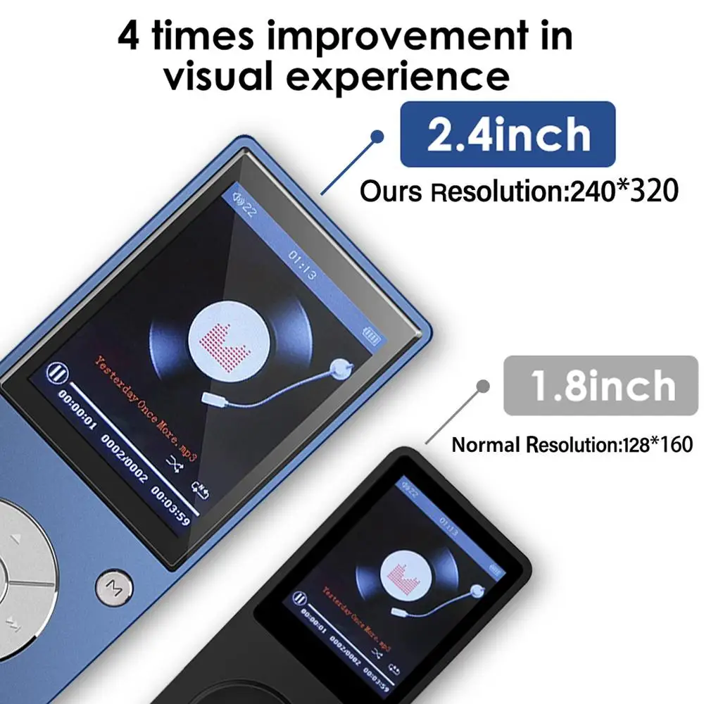 Bluetooth 8G/16G MP3 плеер с 2 4 дюймовым экраном музыкальный часами электронных книг