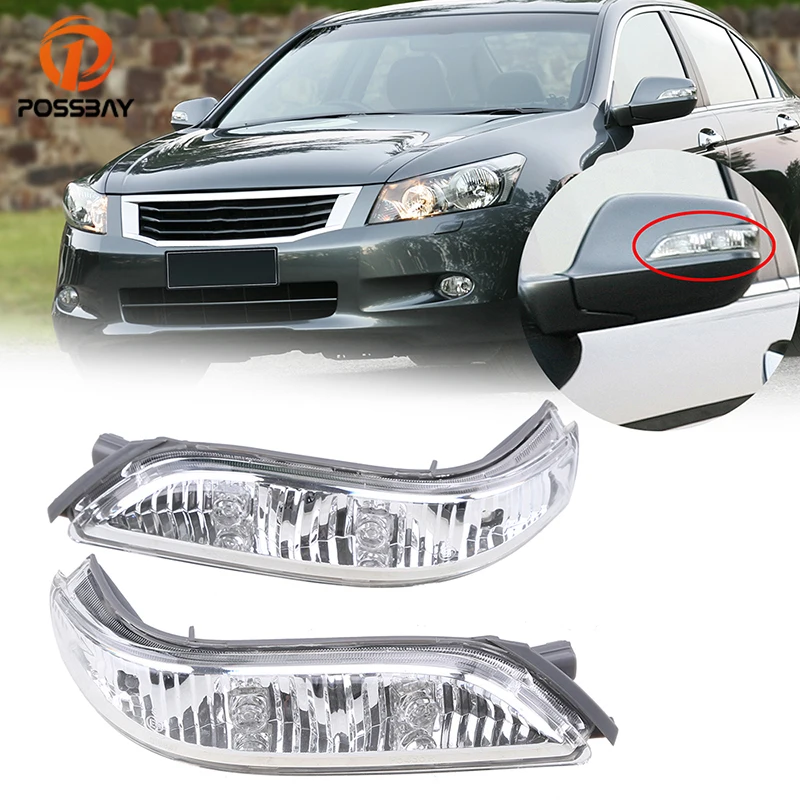 POSSBAY Car Amber Light Door Wing Rear View Mirror Indicator Turn Signal Lights Rearview Lamp