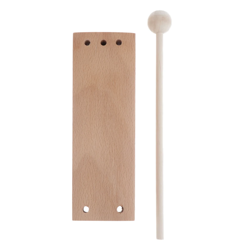 Wooden Percussion Block Wood Clapper with Mallet for Children Kids Musical Toy