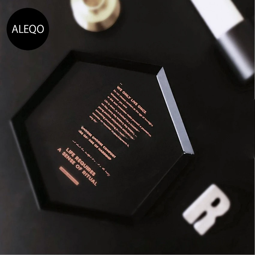 

Black Metal Office Storage Plate Minimalist Chic Scandinavian Nordic Desk Sundries Food Jewelry Storage Tray Organizer Decor