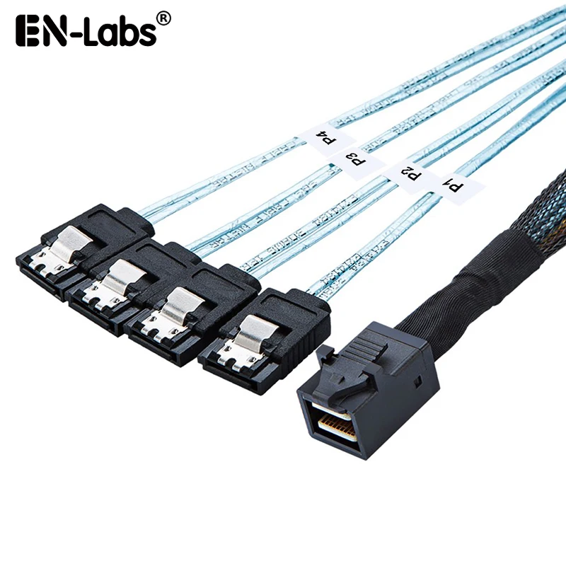 Скидка Внутренний 12G HD Mini SAS SFF 8643 4 x SATA кабель жесткого диска, HD Mini SAS хост контроллер 4 SATA мишень материнская плата
