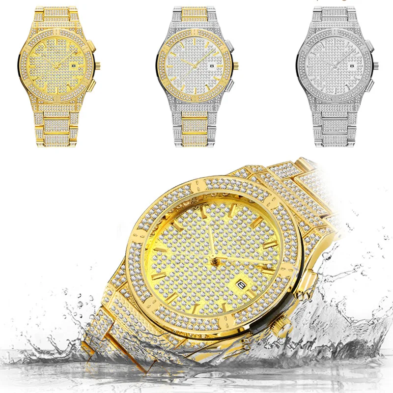

Fashionable and waterproof watch with zircon and quartz expressions
