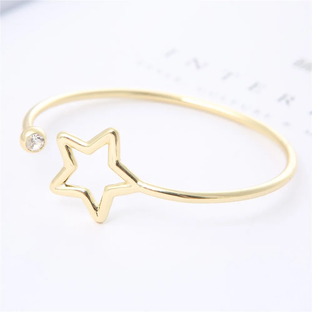 trendy bangle women bracelet star cuff jewelry back to school metal