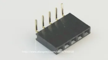 

100pcs 1x5 P 5 Pin 2.54 Pin Female Pin Header Right Angle Single row Through Hole Insulator height 8.50mm Rohs